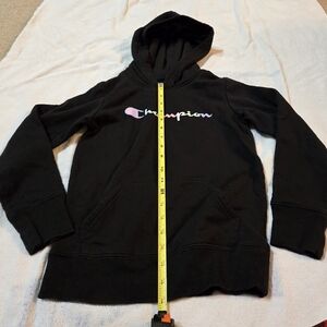 Champion kids hoodie. Size 8, black.